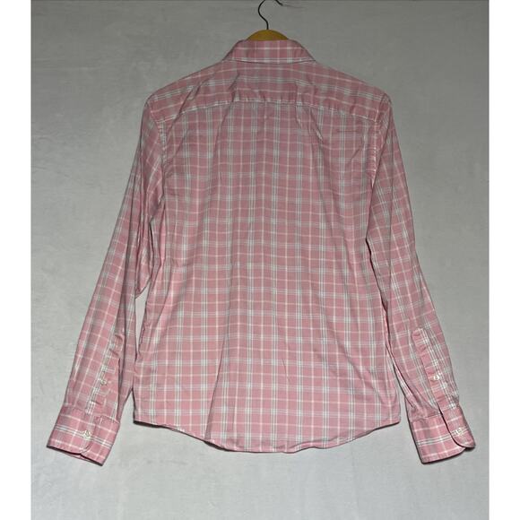 Faherty Reserve The Movement Shirt Mens Small Pink Plaid Lightweight Stretch - Picture 2 of 14